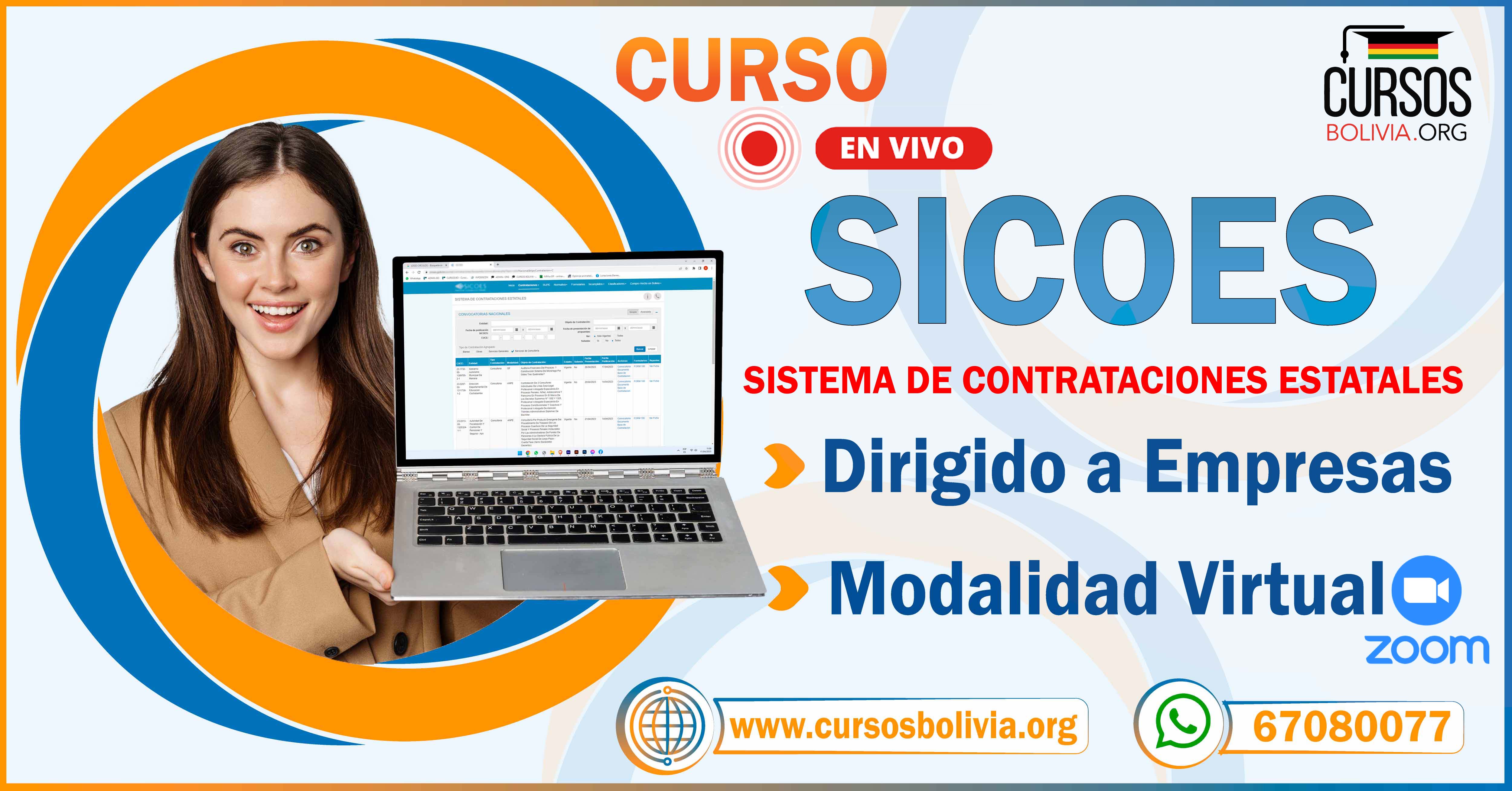 Curso SICOES para empresas y consultores en vivo por ZOOM