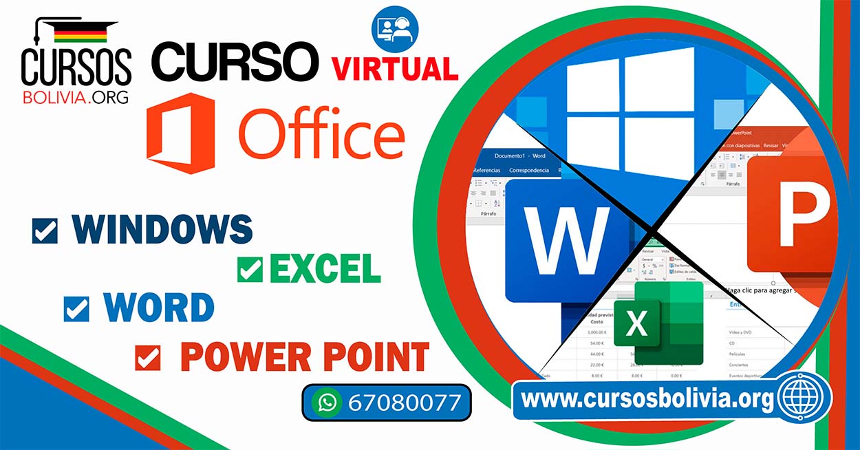 Manejo básico de Herramientas Ofimáticas (Word, Excel, Power Point) y  Operador de Computación con Windows 10