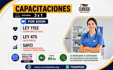 3 Cursos  Ley 1152, Políticas SAFCI y Ley 475(virtual por ZOOM) 