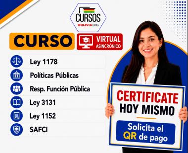 6 Cursos Ley 1178, Politicas publicas, DS 23318A - Ley 1152 Ley 3131 y SAFCI  virtual 